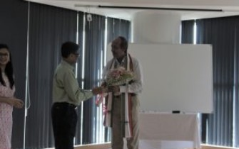 VICE CHANCELLOR OF AMITY UNIVERSITY IS FELICITATING OUR DIRECTOR MR. M.BOSE